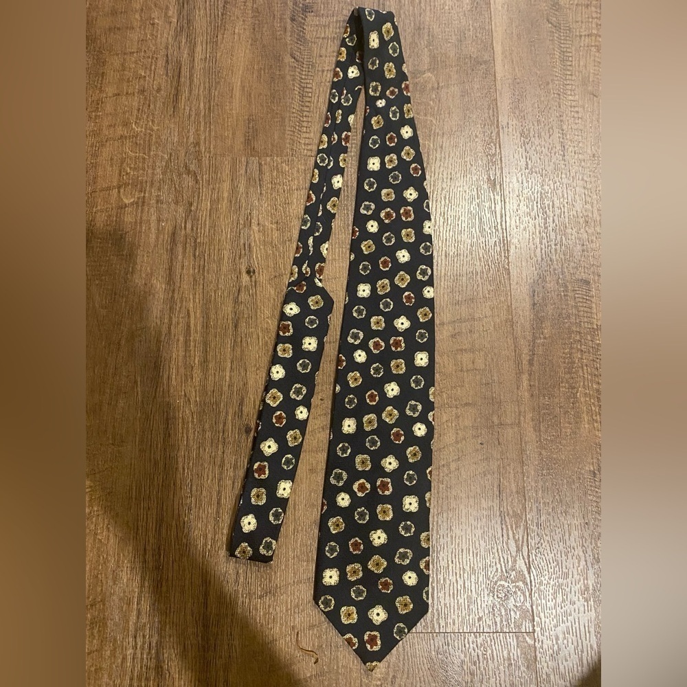 Hugo Boss Mens Neck Tie 100% Silk Geometric Floral